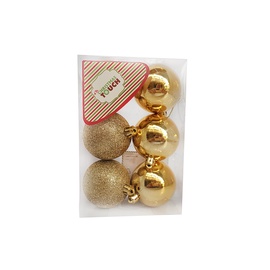 Eglutės žaisliukas N3/6006AB-G Gold, 60 mm, 6 vnt.