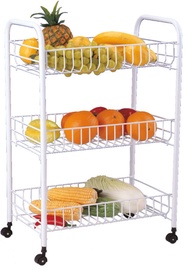 Asi Collection Rolling Cart 3 Shelves White