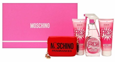 Moschino Pink Fresh Couture 100ml EDT + 100ml Shower Gel + 100ml Body Lotion + Cosmetic Bag