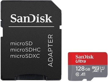 Sandisk Ultra 128GB microSDHC UHS-I Class 10 + SD Adapter + Memory Zone App SDSQUAR-064G-GN6TA