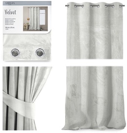 Nakts aizkari AmeliaHome Velvet, balta, 140 cm x 270 cm