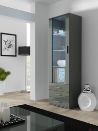 Шкаф-витрина Cama Meble Soho S1, серый, 60 см x 41 см x 192 см