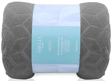 AmeliaHome Nessa Fleece Blanket Steel 220x240cm