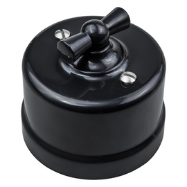 WALL SWITCH"RETRO"ONE WAY 1- GANG BLACK