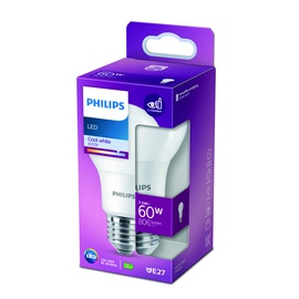 Лампочка Philips LED, холодный белый, E27, 7.5 Вт, 806 лм