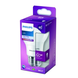 Spuldze Philips LED, A60, auksti balta, E27, 7.5 W, 806 lm