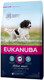 Kuiv koeratoit Eukanuba Adult Medium Breed, kanaliha, 3 kg