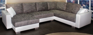 Kampinė sofa Platan Gustaw 01 White/Grey, 315 x 135 x 87 cm