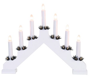 Verners Ada Wooden Candlestick With Wreaths White