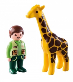 Playmobil 1-2-3 Zookeeper With Giraffe 9380