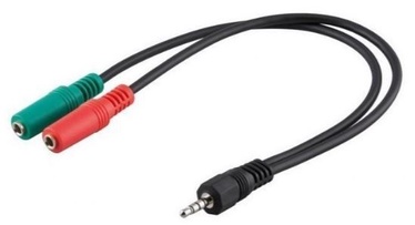Manhattan Cable Jack to Jack x2 Black 0.15m
