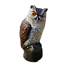 Dekorācija "Pūce" R025, 19 cm x 18 cm x 42 cm, brūna/daudzkrāsaina