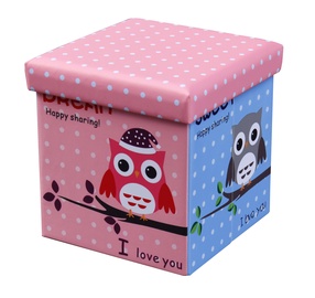 Пуф Halmar Moly Owl Pink/Blue, 38x38x38 см