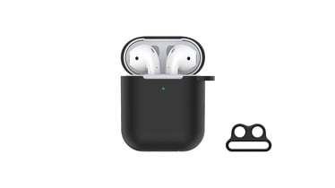 Dėklas Devia AirPods silikoninis juodas
