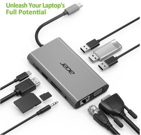 Адаптер Acer HP.DSCAB.010, USB 3.0 / HDMI / VGA / SD Card Reader / RJ-45 / 3.5 mm Audio