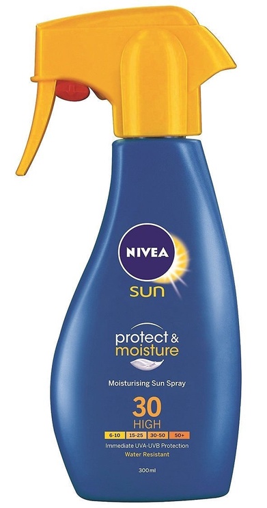 Sprejs saules aizsardzībai Nivea Sun Protect & Moisture Trigger SPF30, 300 ml