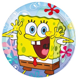 Vienkartinių lėkščių komplektas Spongebob, Ø 23 cm, 8 vnt