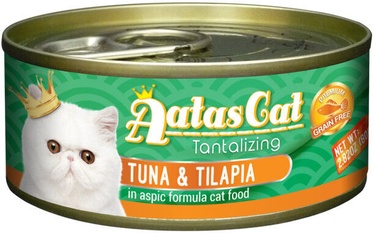 Влажный корм для кошек Aatas Cat Tantalizing Tuna&Tilapia, рыба/тунец, 0.08 кг