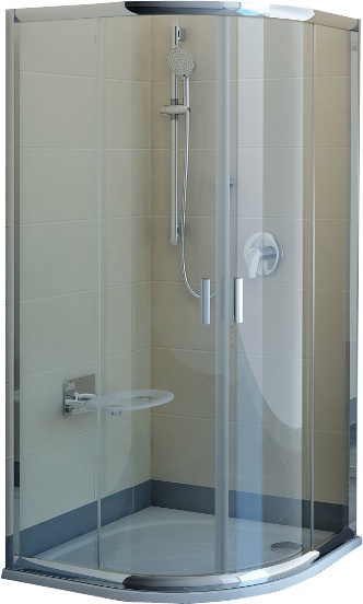 Dušas kabīne Ravak Blix BLCP4-90, pusapaļā, bez paliktņa, 900 mm x 900 mm x 1900 mm