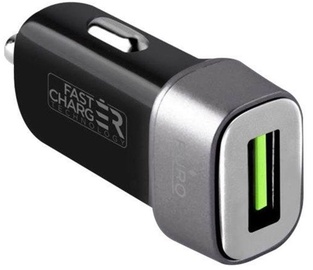 Puro Mini USB Car Fast Charger With Apple Lightning Cable Black