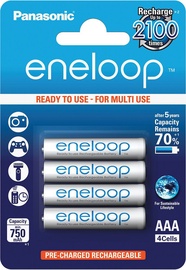 Uzlādējamais elements Panasonic Eneloop Rechargeable Batteries + Case 4x AAA 750mAh