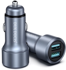 Dux Ducis Dual USB Quick Charge Car Charger Silver