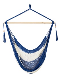Home4you Carina Cotton Swing Chair Blue/White