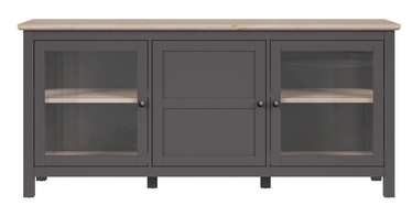 Black Red White Bocage KOM2W1D Glass Cabinet Graphite/San Remo Oak