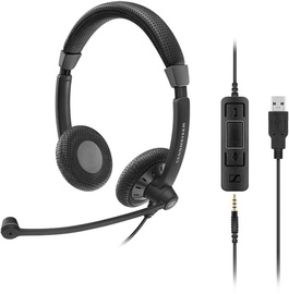 Laidinės ausinės Sennheiser SC 75 USB MS, juoda