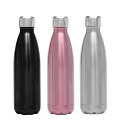 Ūdens pudele, melna/rozā/pelēka, alumīnijs/pet, 0.5 l