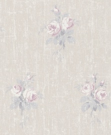 Tapetas flizelino pagrindu Rasch 516128 Selection Papier, smėlinis su rausvomis rožėmis