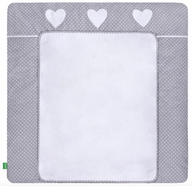 Пеленальный матрас Lulando Dots/Heart, 75x85 см, белый/серый