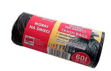 Vigo Trash Bags 60L 50pcs Black 9-04-100