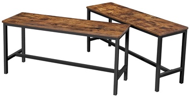 Songmics Table Bench Brown/Black 2pcs