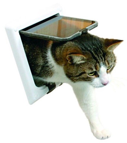Trixie 4-Way Cat Flap With Tunnel Grey 21x21cm