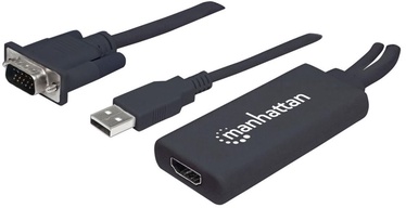 Adapter Manhattan VGA / HDMI, USB A male, 0.29 m, must