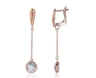 Diamond Sky 14K Red Gold Topaz Earrings Diana XII Solid Gold 585