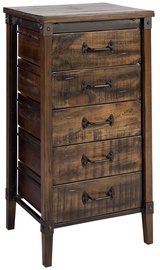 Home4you Chest Of Drawers OPUS 49x39x91cm Brown/Black