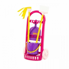Namų ruošos žaislas, valymo rinkinys Wader-Polesie Cleaning Trolley, rožinė
