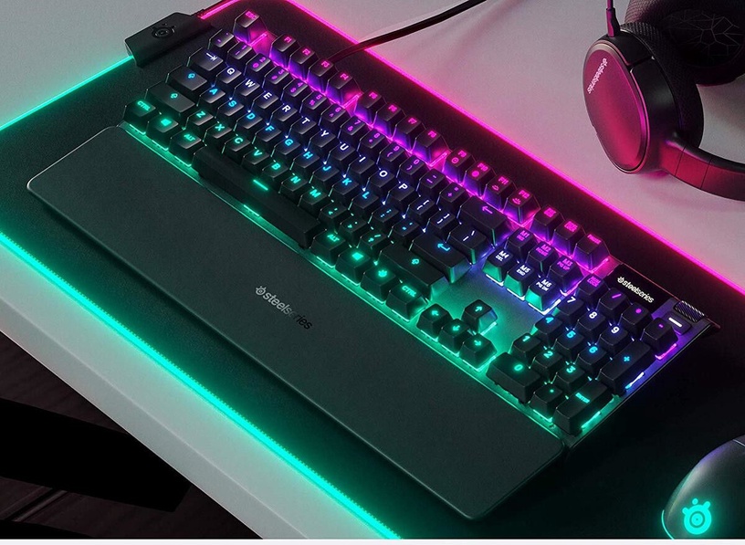 Клавиатура Steelseries Apex 5 Hybrid SteelSeries Hybrid Blue EN, черный