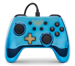 PowerA Wired Controller Chrome Series Blue Legend of Zelda: BotW Edition