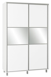 Skapis Bodzio SZP150W, balta, 150 cm x 60 cm x 240 cm, ar spoguli