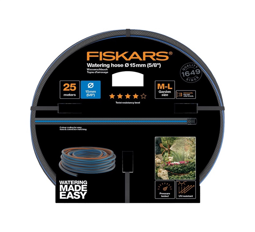 Поливочный шланг Fiskars Q4, 15 мм, 25 м