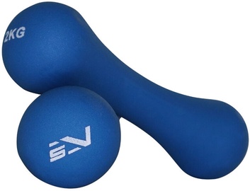 SportVida Vinyl Dumbbell Set Navy Blue 2x2kg