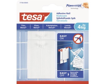 Āķis Tesa Powerstrips, 2 gab., balta
