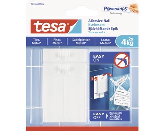 Kabliukai rėmeliui pakabinti Tesa Powerstrips, 2 vnt., balta