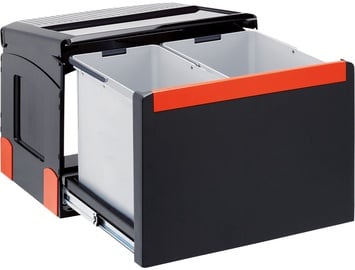 Atkritumu šķirošanas sistēma Franke Cube 50, 18 l, melna/sarkana