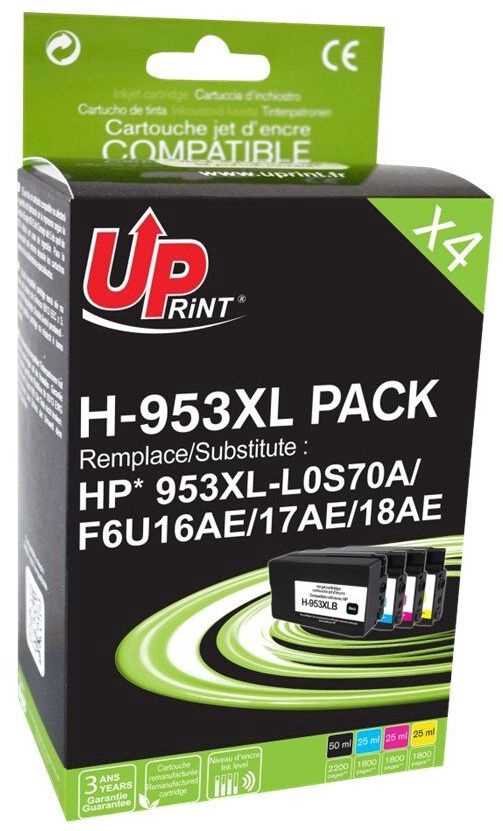 Uprint H-953XL-PACK, Pack de 4 cartouches d'encre Uprint