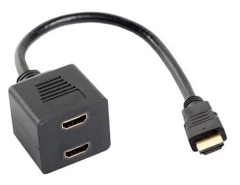 Adapteris Lanberg HDMI / HDMI x2 HDMI, HDMI x2, 0.2 m, melna