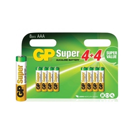 BATERIJAS GP ALKALINE AAA/LR03 4+4 GAB